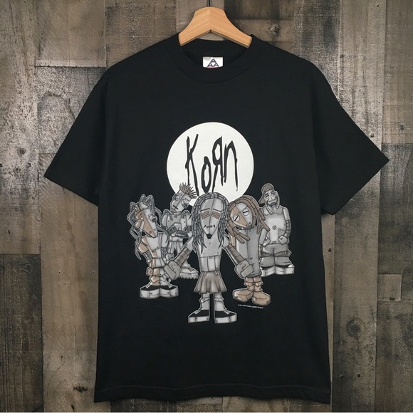 Vintage Other - Vintage 2001 Korn Glow in the Dark Band T Shirt Tee Metal Rock Black Medium Y2K